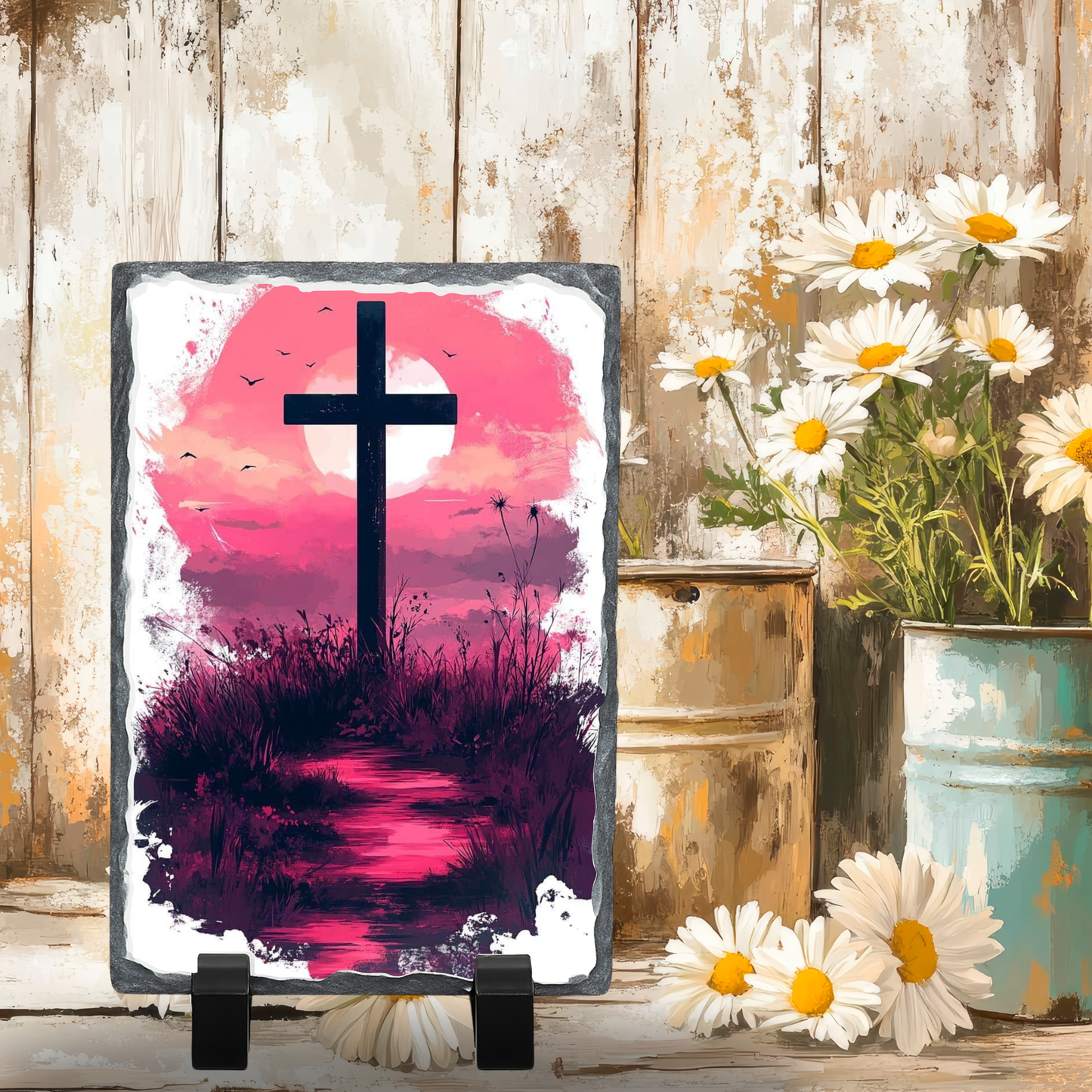 Cross with Pink Sky