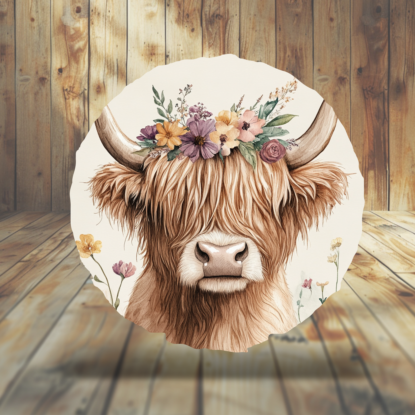 Highland Cow_Purple Flower