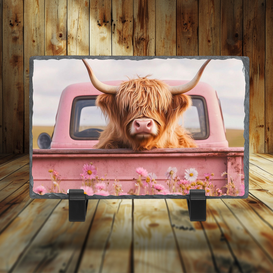 Highland Cow_Pink Truck