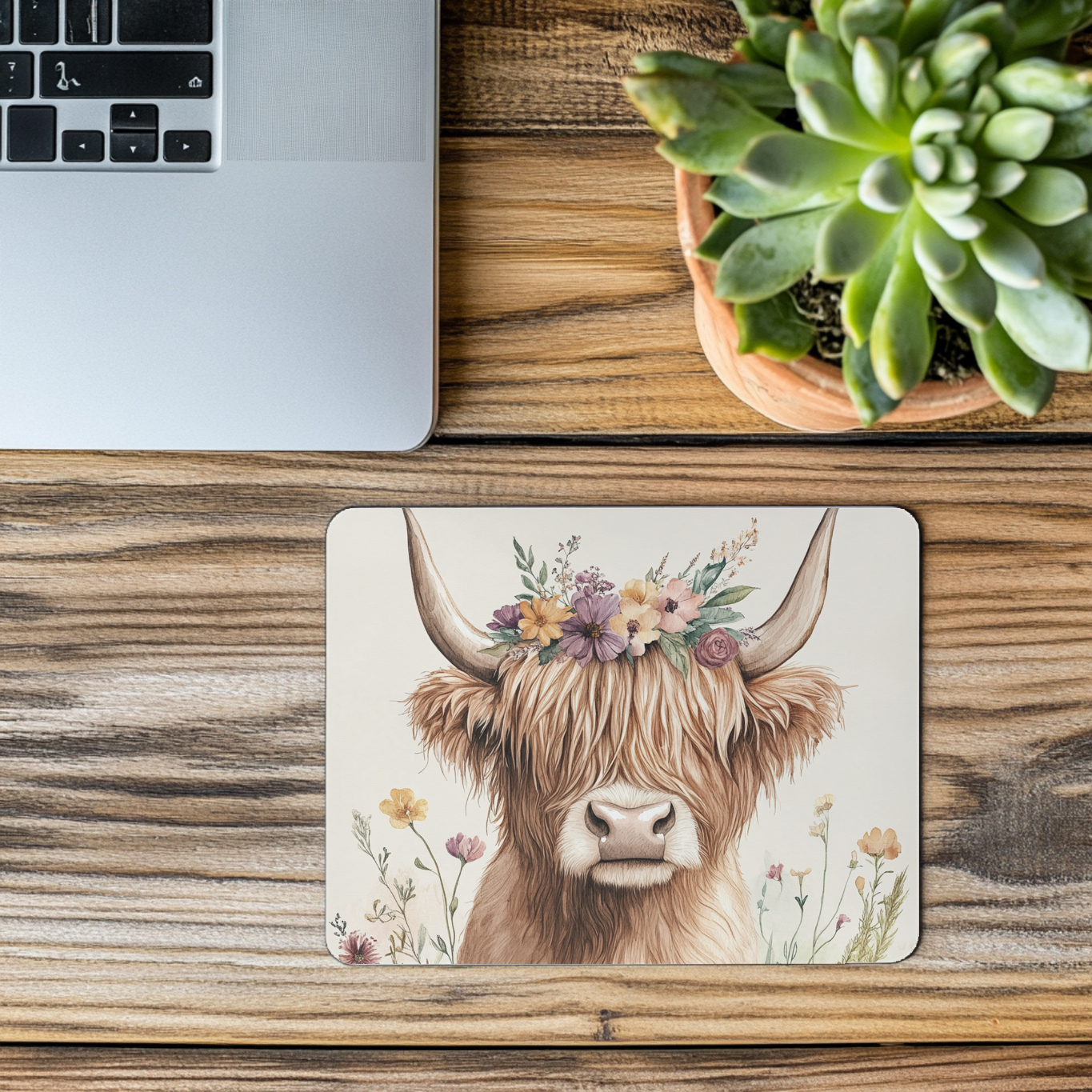 Highland Cow_Purple Flower