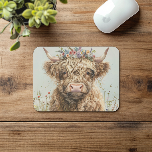 Highland Cow_Multi Colored Flower