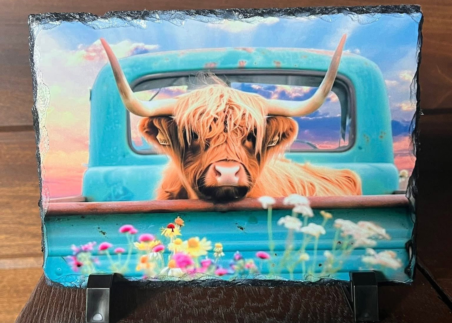 Highland Cow_Blue Truck